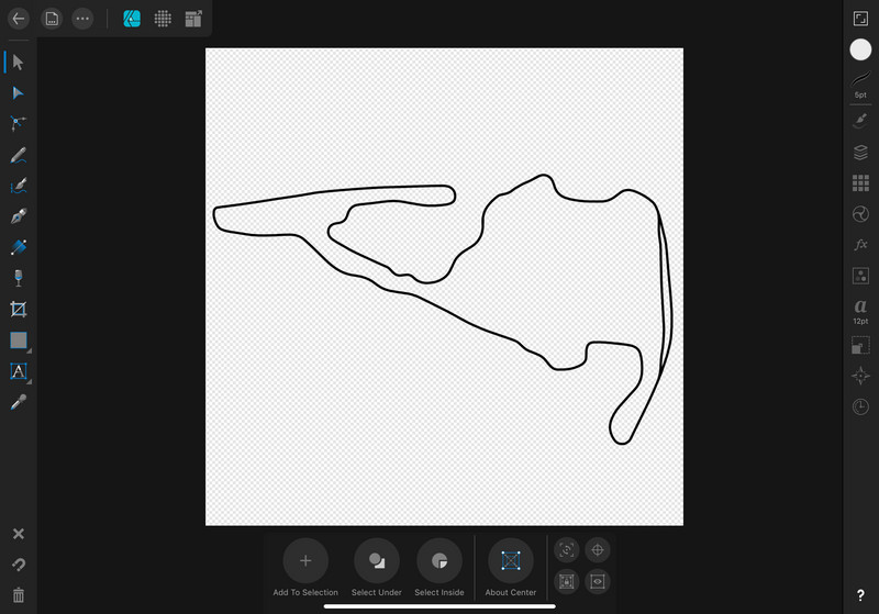 Drawing a racetrack on an iPad